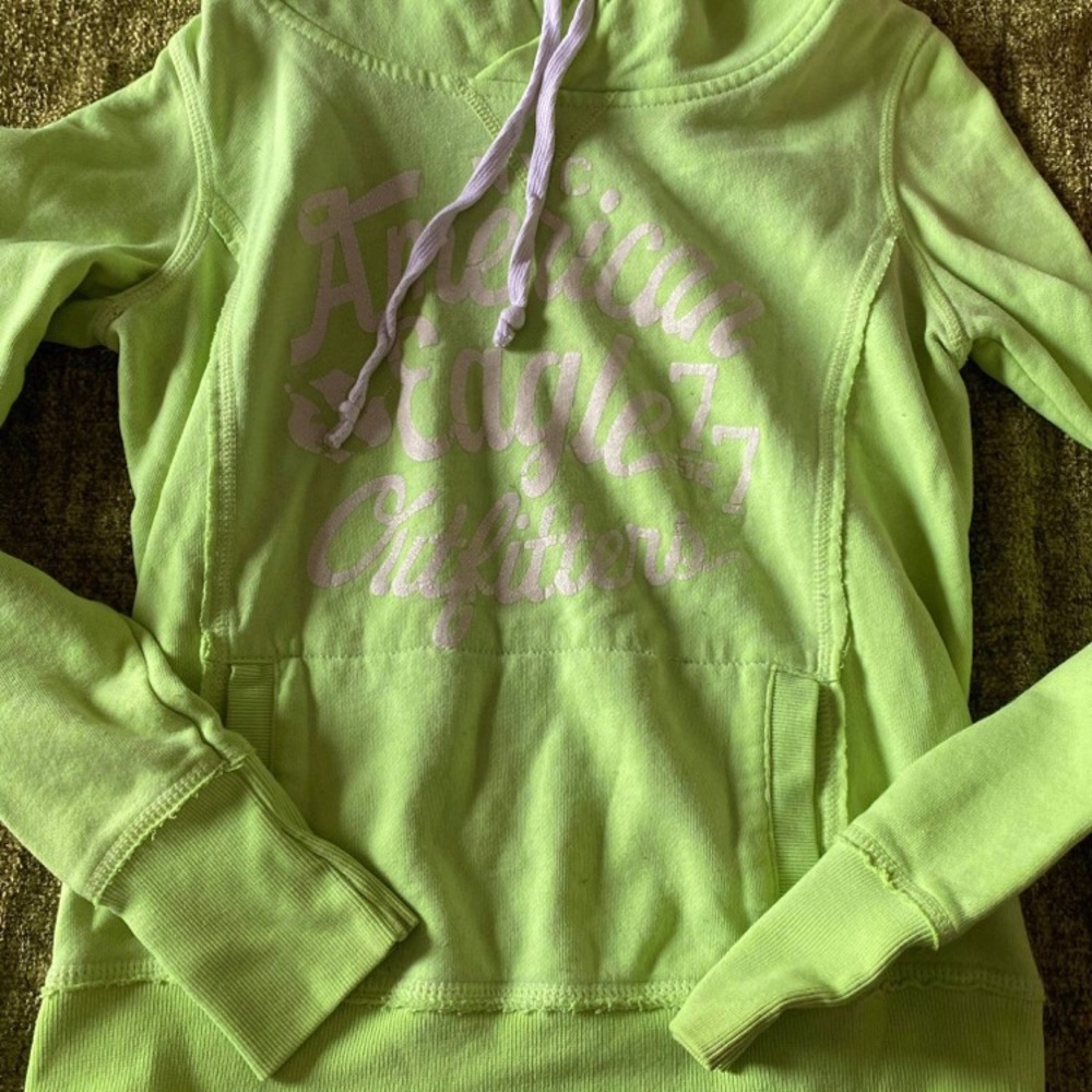 American Eagle neon green hoodie